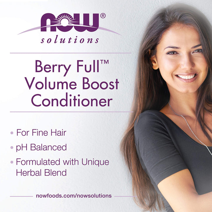 NOW Foods Solutions, Berry Full™, Volume Boost Conditioner for Fine Hair with Biotin, pH Balanced, 16-Ounce