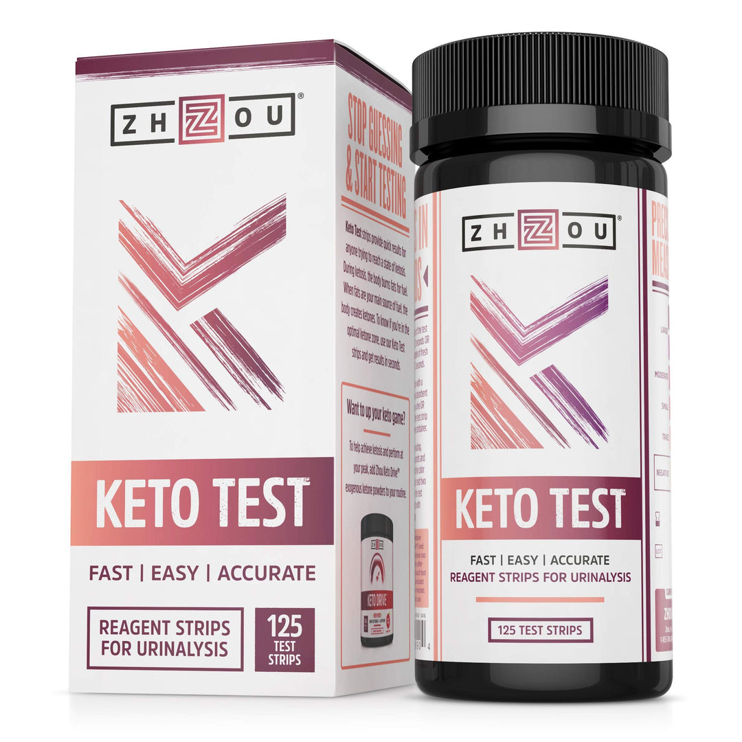 Zhou Keto Test Strips | Read Ketone Level with Ease During Keto, Paleo, Low-Carb Diets | Quick &amp; Easy | 125 Test Strips