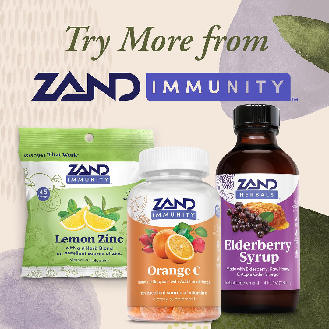 ZAND HERBALS Elderberry Syrup - Wellness Support with Organic Elderberry, Raw Honey, Apple Cider Vinegar, Propolis, Echinacea - Non-GMO, Gluten Free, 60-Day Guarantee, 23 Servings, 4oz