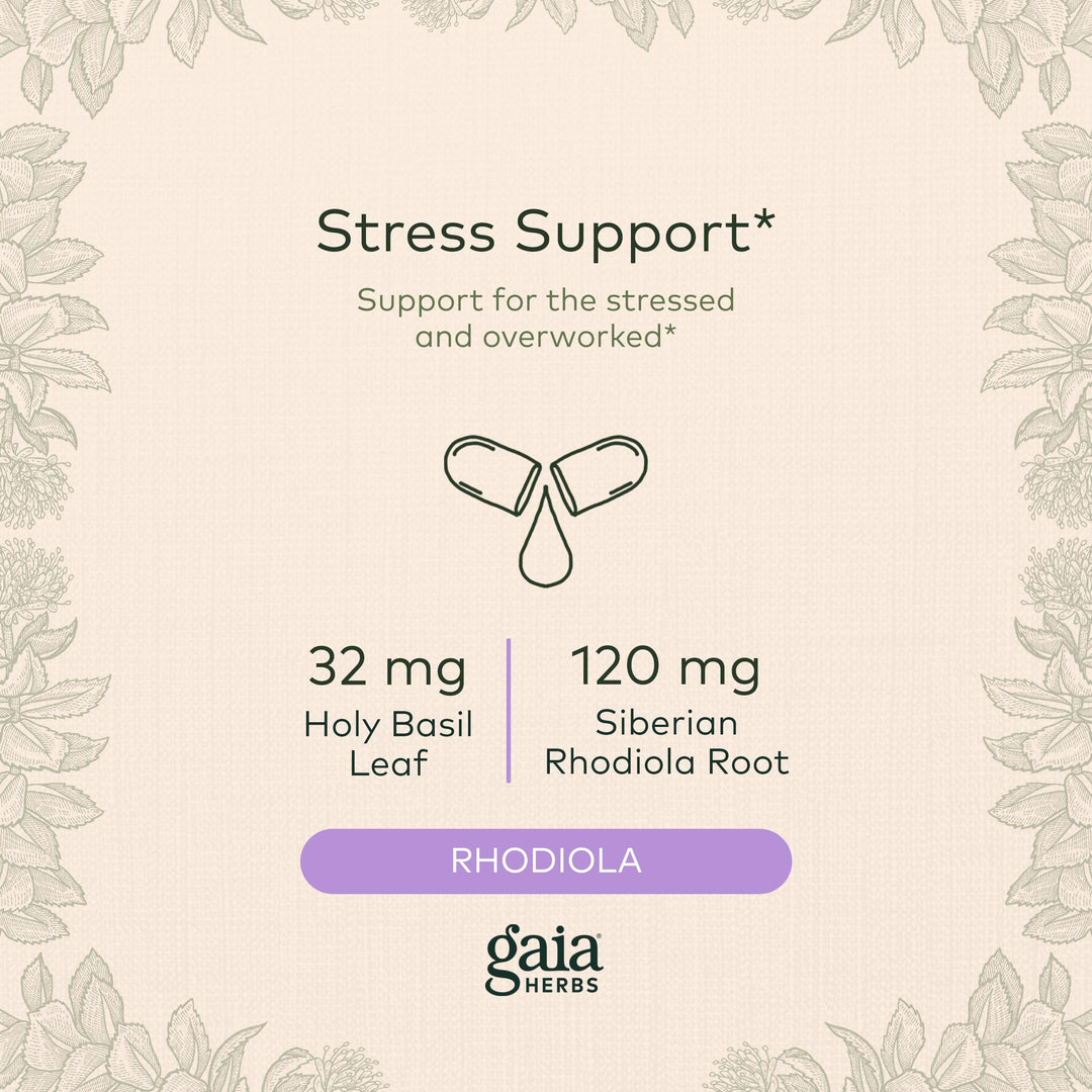 Gaia Herbs Adrenal Health Daily Support - Herbal Supplement with Ashwagandha, Holy Basil &amp; Sch