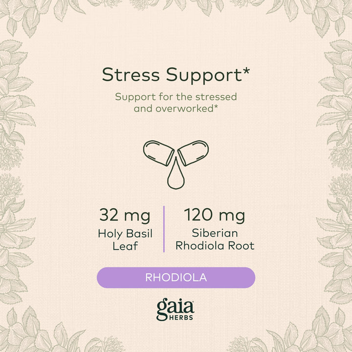 Gaia Herbs Adrenal Health Daily Support - Herbal Supplement with Ashwagandha, Holy Basil &amp; Sch