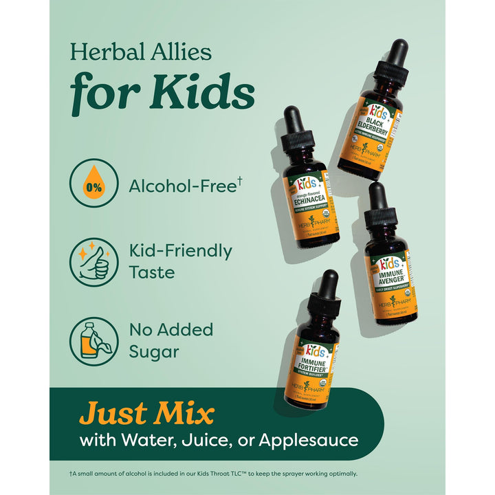 Herb Pharm Kids Certified-Organic Alcohol-Free Immune Avenger Herbal Formula, 1 Ounce - The Oasis of Health