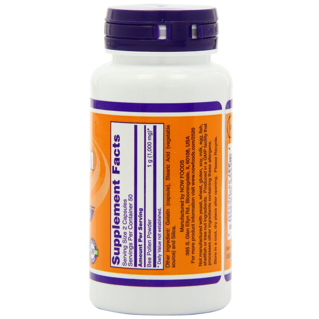 Now Foods Bee Pollen Caps 500mg 100 Capsules - 2520 - 5 Pack
