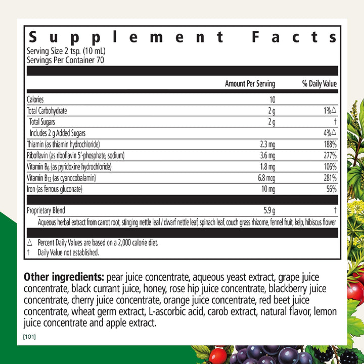 Floradix Iron &amp; Herbs - Liquid Herbal Supplement for Energy Support - Iron Supplement with Vitamin C &amp; Vitamin B Complex - for Men &amp; Women - 23.7 fl oz