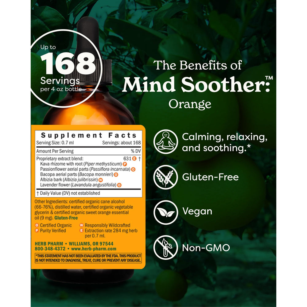 Herb Pharm Anxiety Soother Liquid Herbal Formula with Kava Extract and Holy Basil Essential Oil for Mild and Occasional Anxiety Support* - 4 Ounce - The Oasis of Health