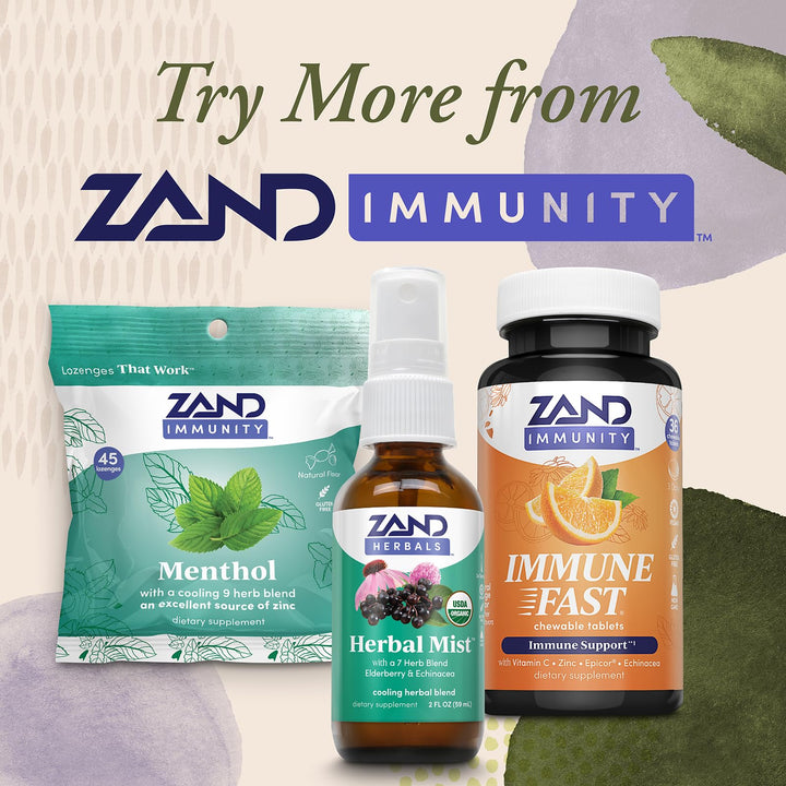 Zand Immune Fast Zesty Orange Chews | Boosts Immune Response &amp; Cell Activity w/EpiCor*, Echinacea, 30 Tablets, 10 Serv.