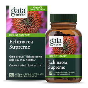 Gaia Herbs Echinacea Supreme - 60 Vegan Liquid Phyto-Capsules | Immune Support Supplement with Echinacea Purpurea and Echinacea Angustifolia Blend