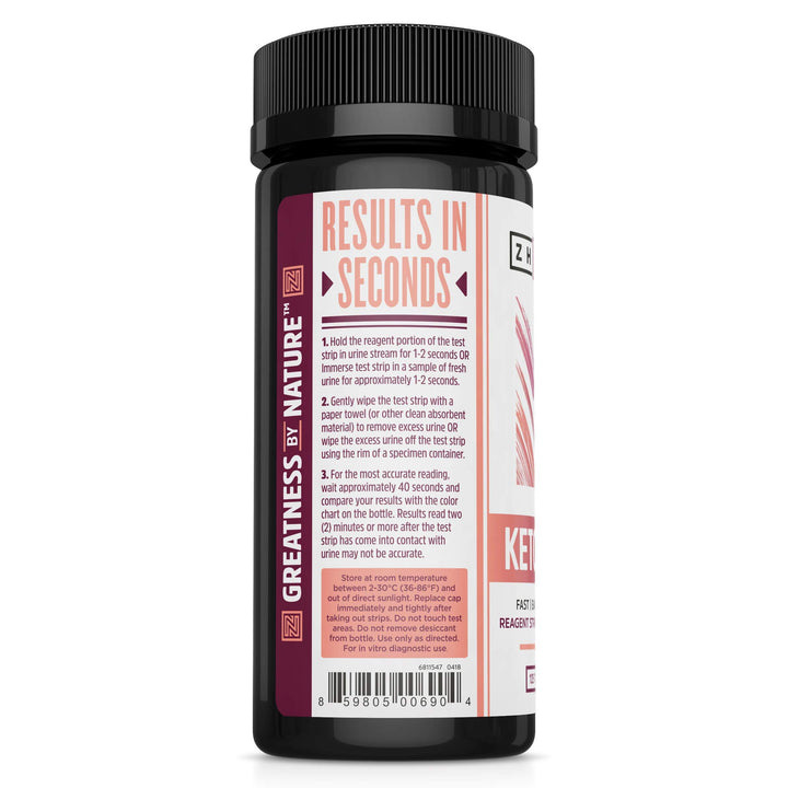 Zhou Keto Test Strips | Read Ketone Level with Ease During Keto, Paleo, Low-Carb Diets | Quick &amp; Easy | 125 Test Strips