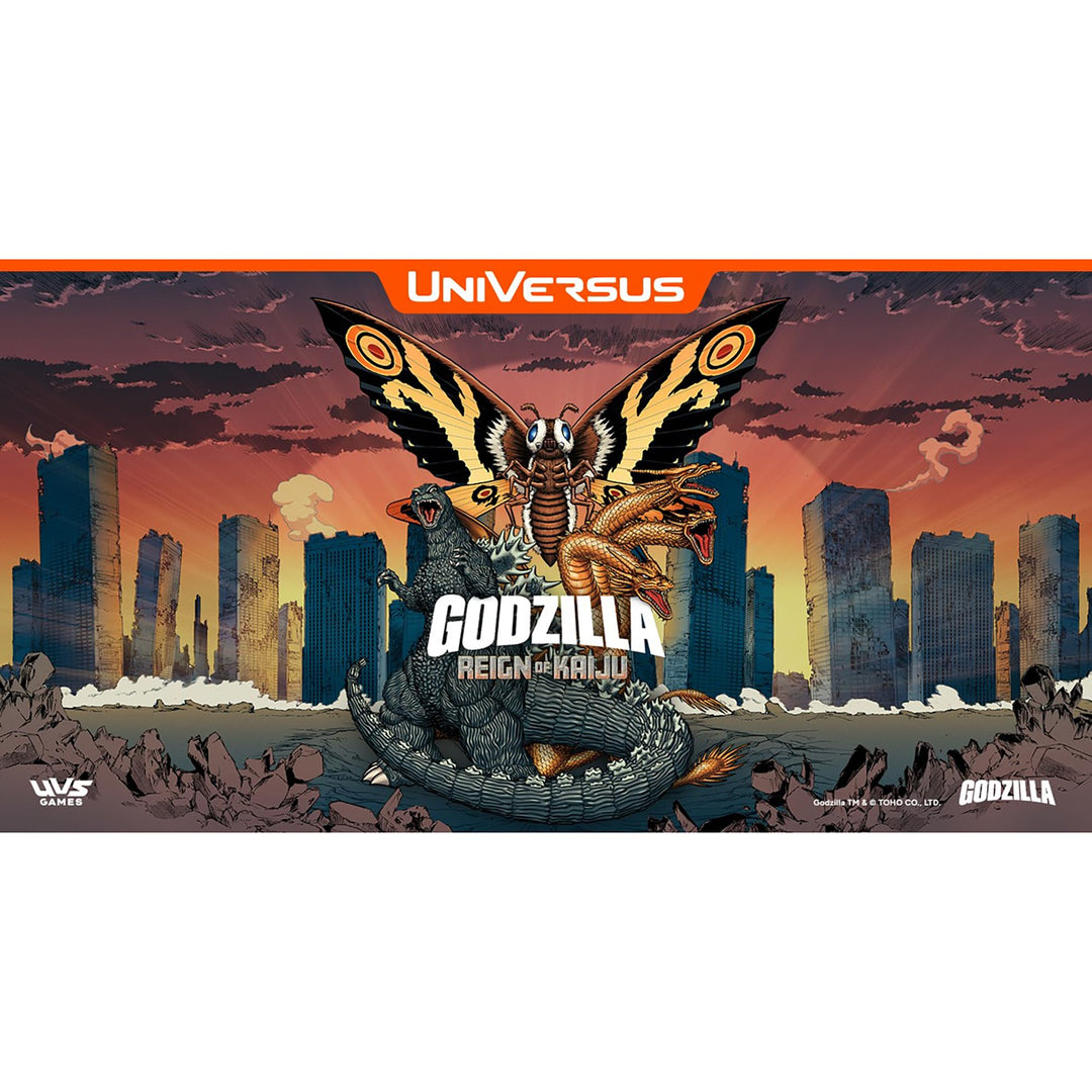 UniVersus: Godzilla: Reign of Kaiju - Booster Display - 24 Packs (11 Cards Each), Kaiju Battle Deck-Building, Collectible Card Game, Randomly Assorted