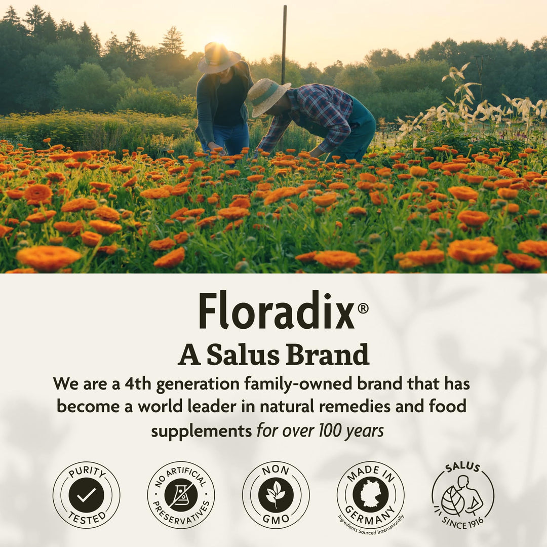 Floradix Calcium Magnesium Liquid Mineral &amp; Vitamin Formula - Bone Support Supplement with Calcium, Magnesium, Vitamin D &amp; Zinc - Vegetarian &amp; Non-GMO - 16.9 fl oz