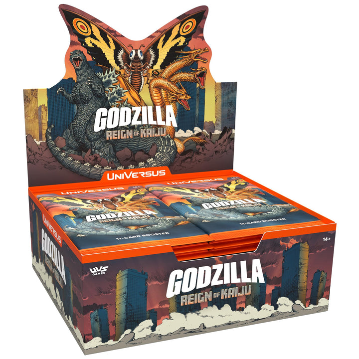 UniVersus: Godzilla: Reign of Kaiju - Booster Display - 24 Packs (11 Cards Each), Kaiju Battle Deck-Building, Collectible Card Game, Randomly Assorted