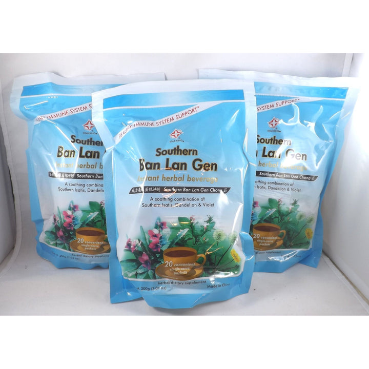 Plum Flower 3 Pack! Ban LAN Gen Chong Ji, Instant Herbal Beverage, Tea, Drink, 3 x 20 Servings by MayWay