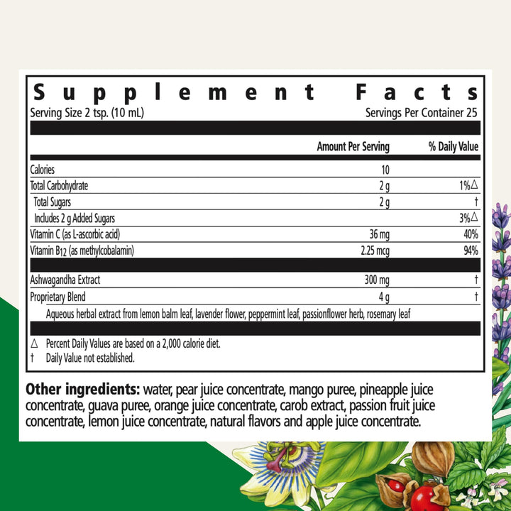 Floradix Ashwagandha Liquid Herbal &amp; Vitamin Formula - Herbal Supplement with Ashwagandha Extract, Vitamin C, B12 &amp; More - for Stress Support - Gentle to Digest - Vegan &amp; Non-GMO - 8.5 fl oz