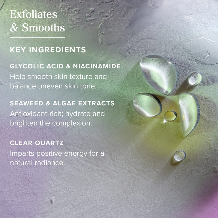 Heritage Store Aura Glow Facial Cleanser, Brightening Wash for a Fresh Glow, All Skin Types, Revitalizing Gel Cleanser Exfoliates &amp; Smooths with Glycolic Acid, Niacinamide &amp; Clear Quartz, Vegan, 6oz