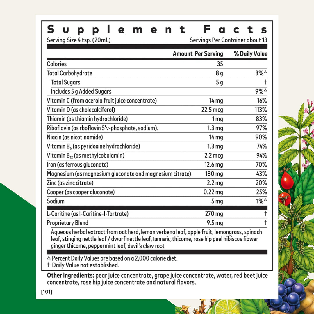 Floradix Iron Sport Liquid Mineral &amp; Vitamin Formula - Daily Nutrition &amp; Energy Support* - Sports Nutrition with Iron, B Vitamins &amp; More - Vegan &amp; Non-GMO - 8.5 fl oz