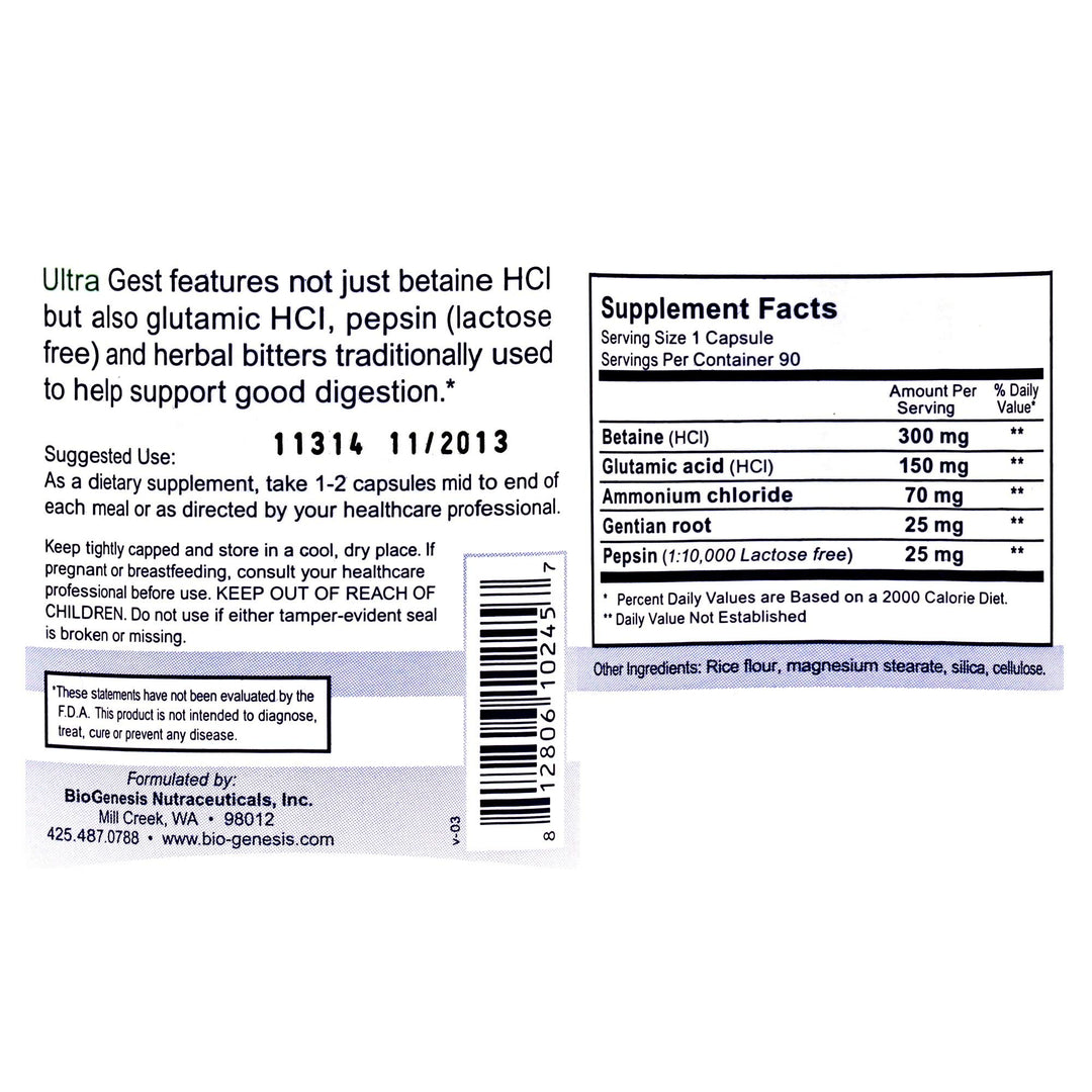 Nutra Biogenesis, Ultra Gest, 90 Capsules