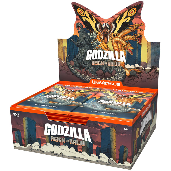 UniVersus: Godzilla: Reign of Kaiju - Booster Display - 24 Packs (11 Cards Each), Kaiju Battle Deck-Building, Collectible Card Game, Randomly Assorted