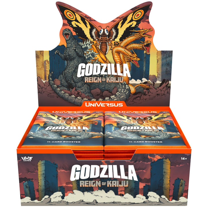 UniVersus: Godzilla: Reign of Kaiju - Booster Display - 24 Packs (11 Cards Each), Kaiju Battle Deck-Building, Collectible Card Game, Randomly Assorted