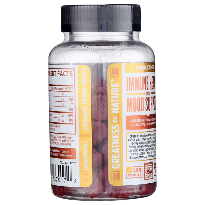 Zhou Nutrition Vitamin K2 + D3 Gummies, 60 Ct
