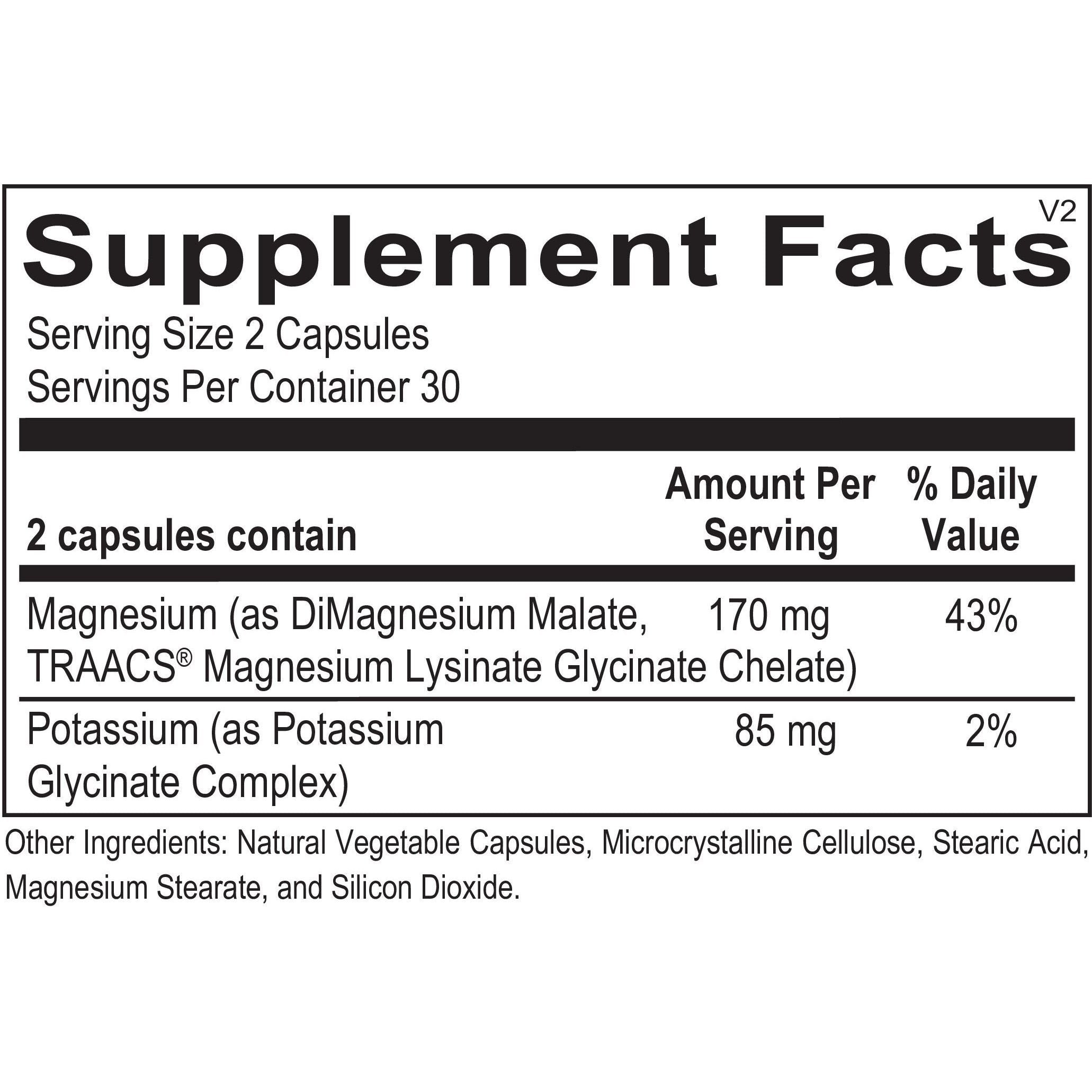 Ortho Molecular Products Reacted Magnesium & Potassium 60 Capsules