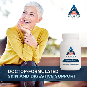 Dark Slate Gray Ayush Herbs Neem Plus 90 Vcaps