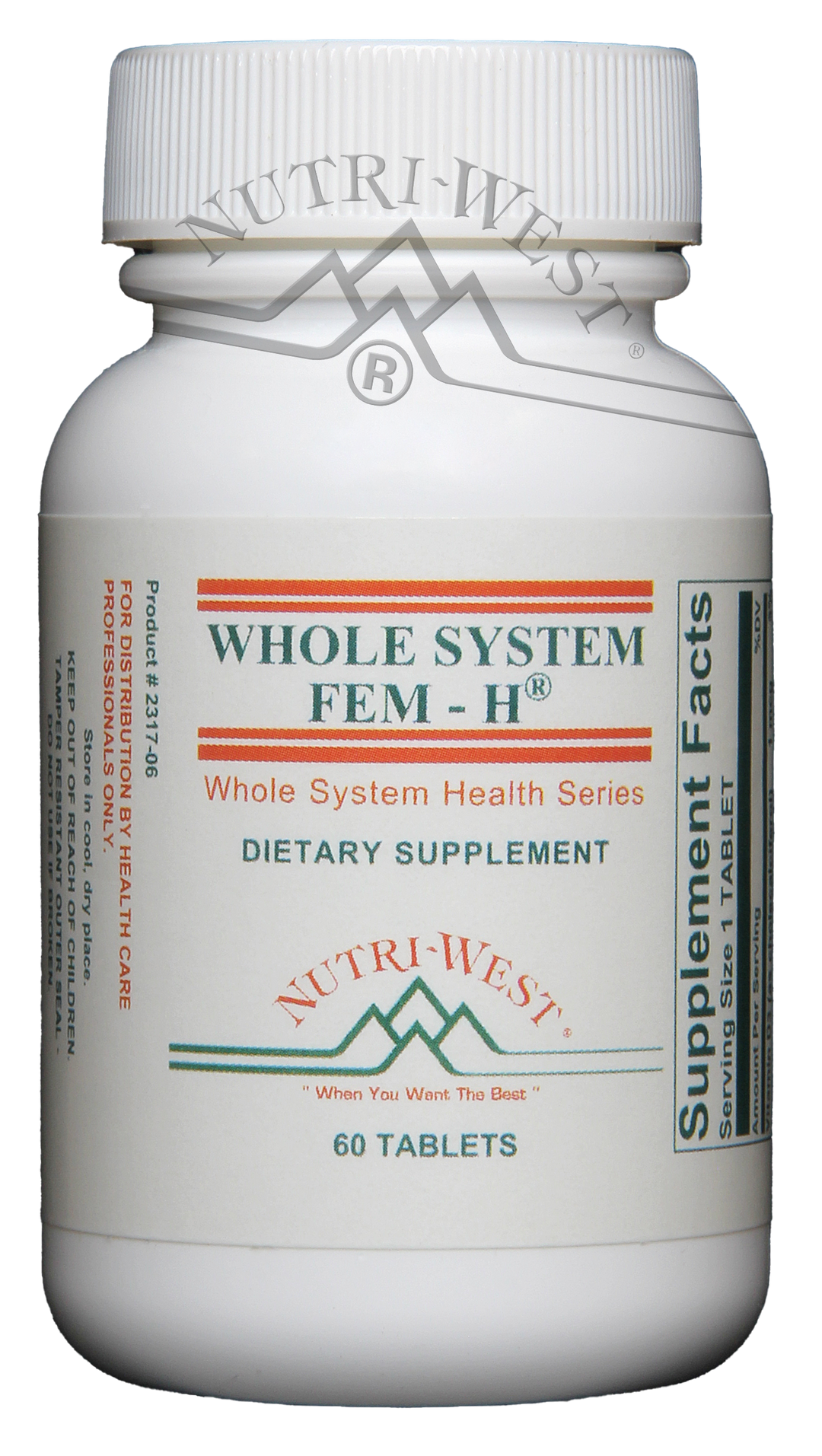 Nutri-West - Whole System Fem-H - 60 Tablets - The Oasis of Health