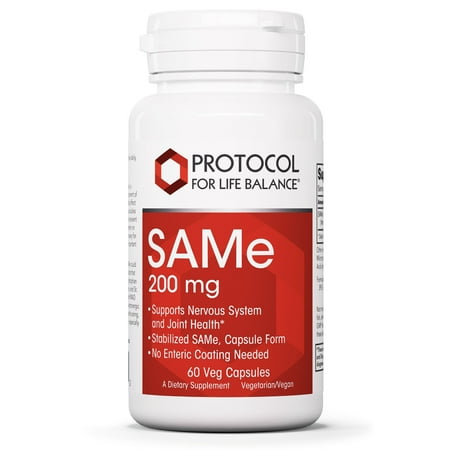 Protocol SAMe 200mg - Mood  Brain  and Joint Supplement - 60 Veg Caps