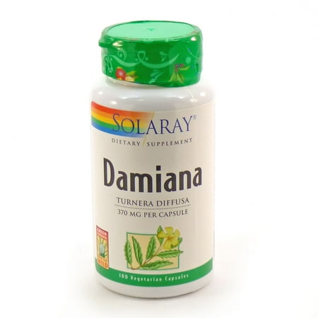 Solaray Damiana Leaf 370mg | Traditional Womens Support for Healthy Mood  Libido  Relaxation &amp; Glucose Levels | Non-GMO &amp; Vegan | 100 VegCaps