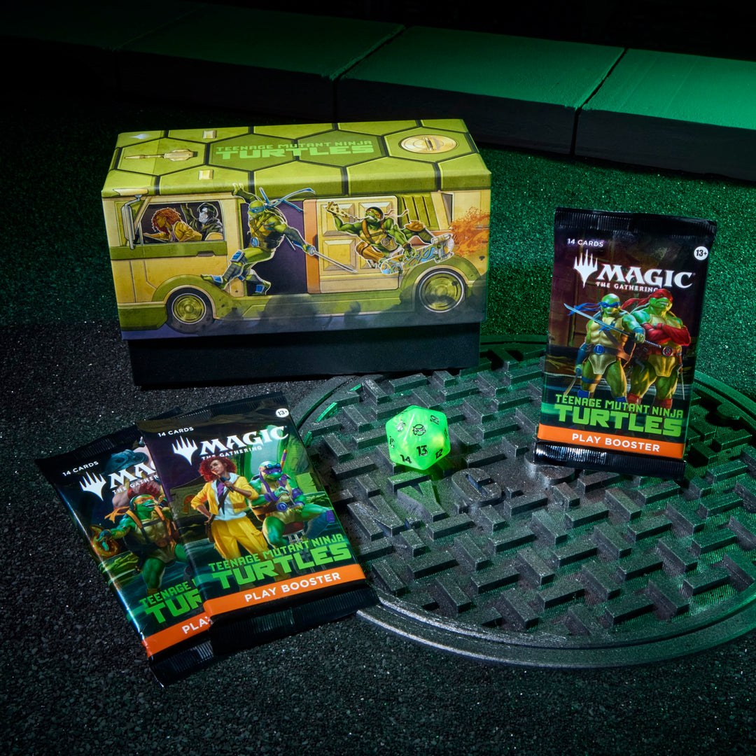 Magic: The Gathering | Teenage Mutant Ninja Turtles - Bundle | 9 Play Boosters, 30 Lands, Foil Alt-Art Promo Card + Exclusive Accessories | Collectible Trading Card Game