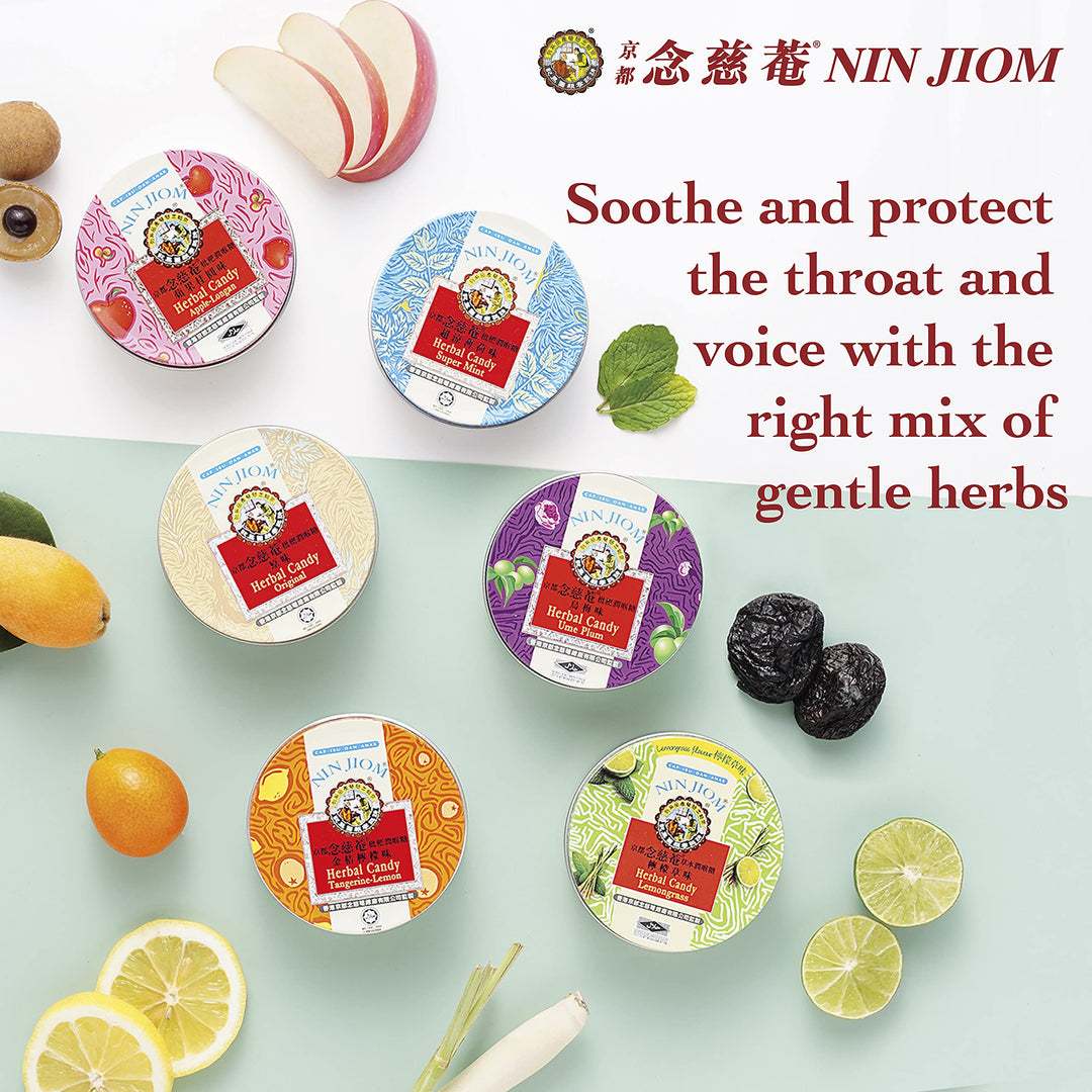 Nin Jiom Herbal Candy- 3 Tins (Tangerine-Lemon)