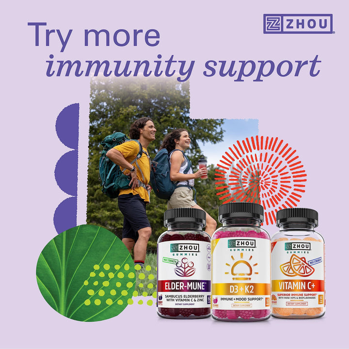 Zhou Daily Boost - Probiotic Multivitamin for Women &amp; Men, Immune Support, Antioxidant &amp; Eye Health Supplement with Vitamin A, Vitamin C, Biotin &amp; Folate for Adults - 30 Veggie Capsules