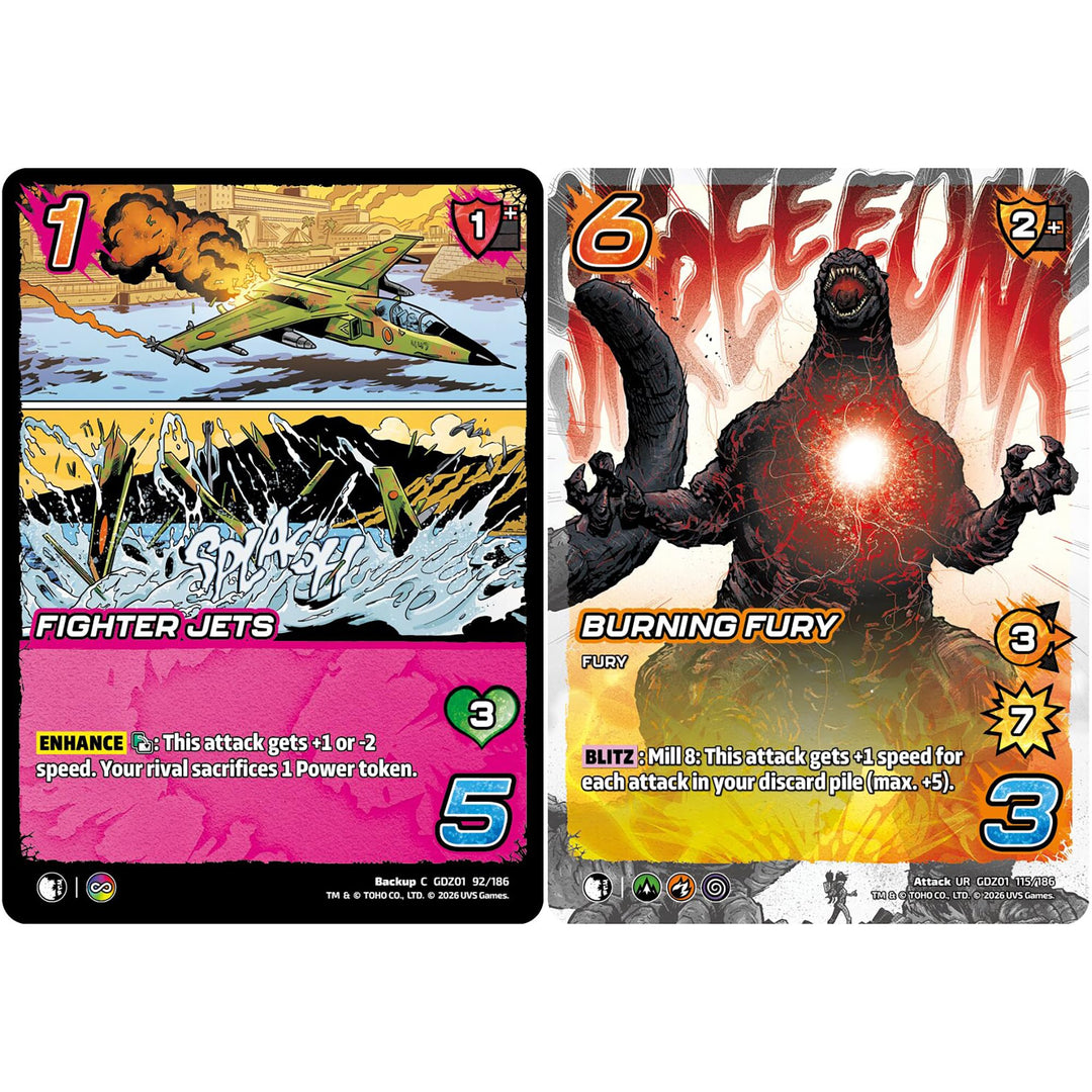 UniVersus: Godzilla: Reign of Kaiju - Booster Display - 24 Packs (11 Cards Each), Kaiju Battle Deck-Building, Collectible Card Game, Randomly Assorted