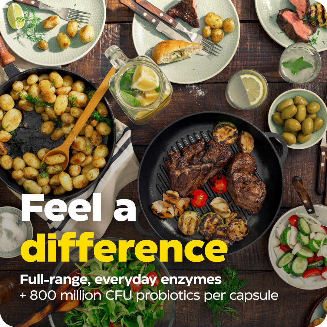 Enzymedica Digest Complete + Probiotics - Digestive Enzyme Supplement for Women & Men, Enzyme and Probiotic Capsules for Digestion, Gut Health Support, Helps Gas & Bloating, Vegetarian - 90 Caps