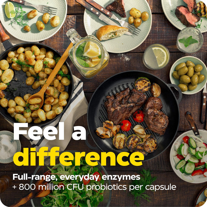 Enzymedica Digest Complete + Probiotics - Digestive Enzyme Supplement for Women & Men, Enzyme and Probiotic Capsules for Digestion, Gut Health Support, Helps Gas & Bloating, Vegetarian - 90 Caps