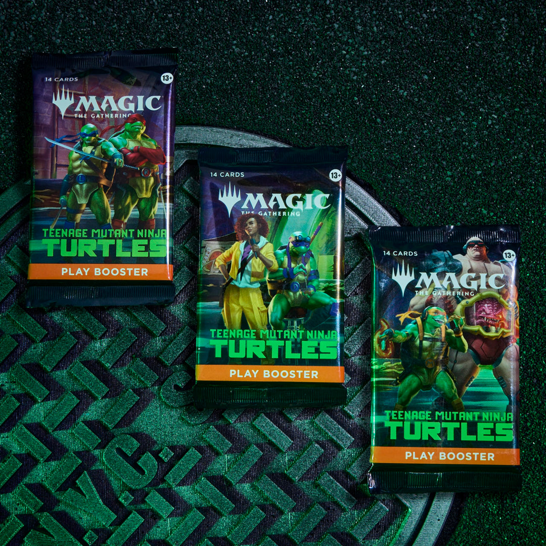 Magic: The Gathering | Teenage Mutant Ninja Turtles - Bundle | 9 Play Boosters, 30 Lands, Foil Alt-Art Promo Card + Exclusive Accessories | Collectible Trading Card Game