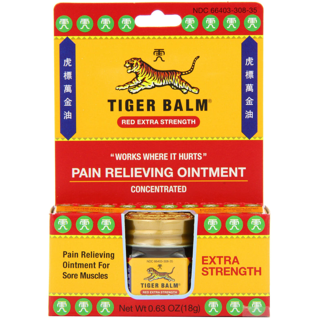 Plum Flower Tiger Balm Pain Relieving Ointment, Extra Strength, 0.63 Ounces (Pack of 3) by MayWay