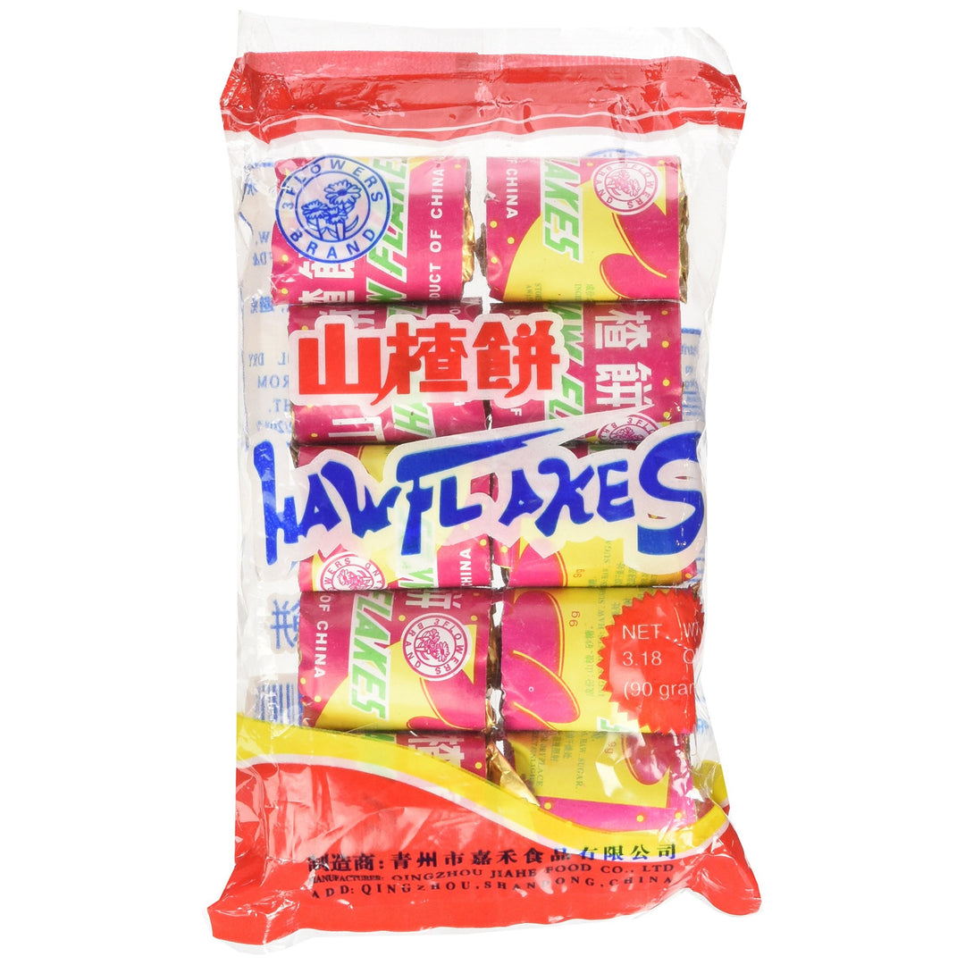 Plum Flower Haw Flakes - 10 Rolls (3.17 Oz) Traditional Chinese Fruit Candy by MayWay