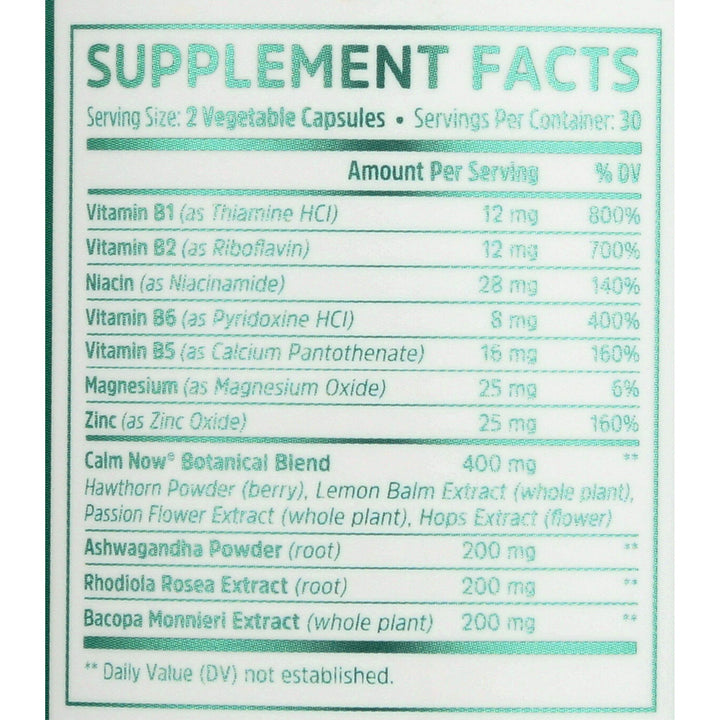 ZHOU Nutrition Calm Now Soothing Stress Formula, 60 CT