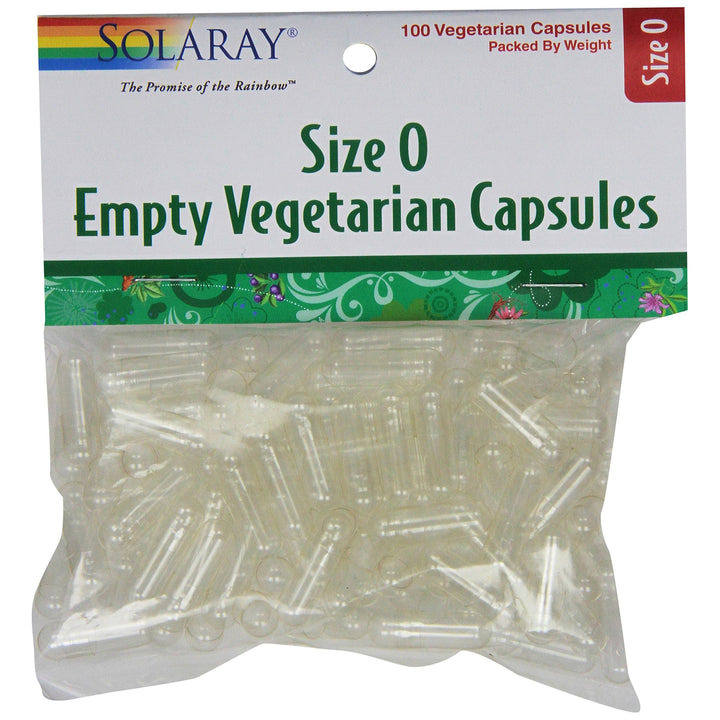 SOLARAY Empty Vegetarian Capsules, Size 0, 100 Count
