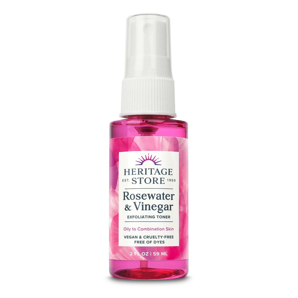 Heritage Store Rosewater Vinegar | With Apple Cider Vinegar | Hydrates  Refreshes &amp; Clarifies Skin | No Alcohol | 2oz