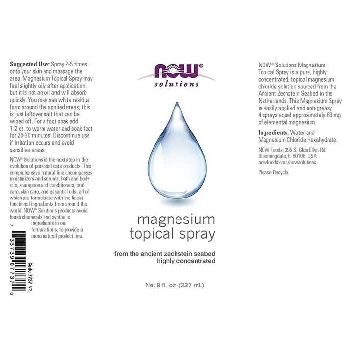 Now Solutions Magnesium Topical Spray 8oz - 7737