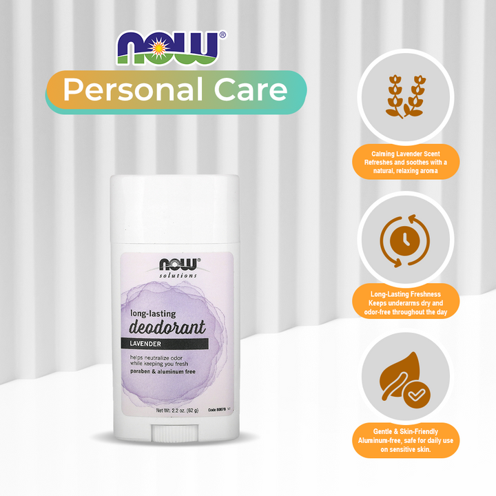 Now Solutions Long-Lasting Deodorant Stick Lavender 2.2oz - 8067