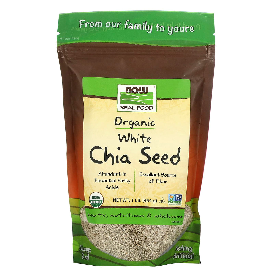 Now Real Food White Chia Seed Organic 1 Pound - 6241