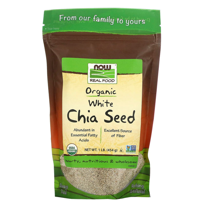 Now Real Food White Chia Seed Organic 1 Pound - 6241
