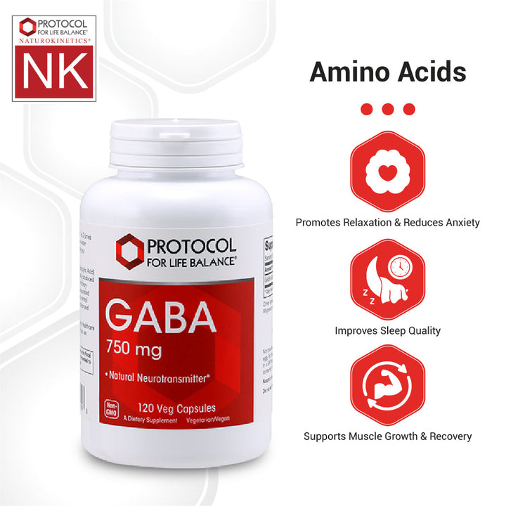 Protocol For Life Balance GABA 750 Mg 120 Vcaps - P0089