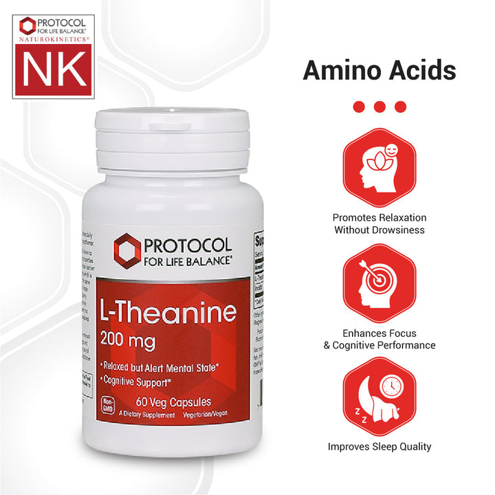 Protocol for Life Balance L-Theanine 200mg 60 Vcaps - P0147