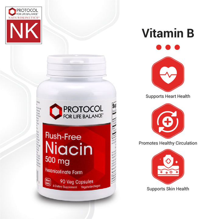 Protocol for Life Balance Flush-Free Niacin 500mg 90 Vcaps - P0498