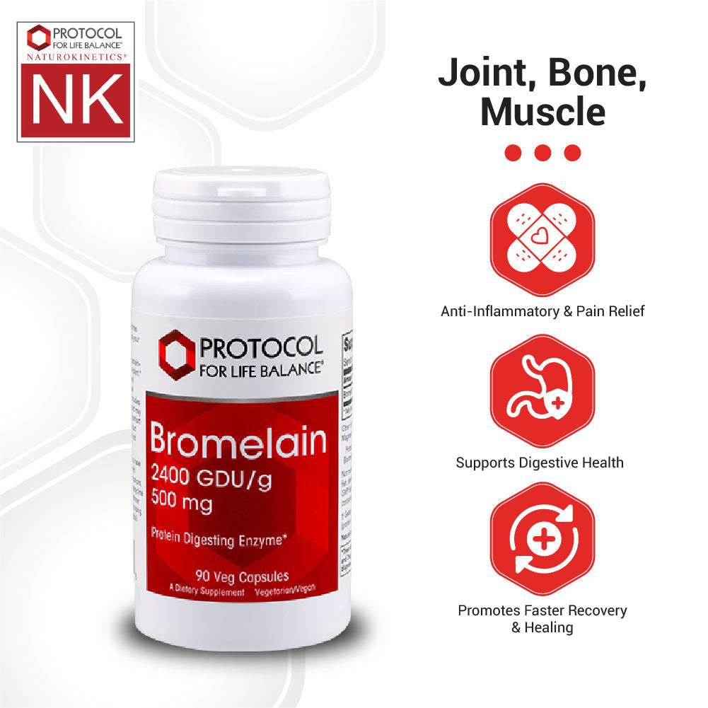 Protocol for Life Balance Bromelain 2400 GDU/g 500 mg 90 Vcaps - P2943