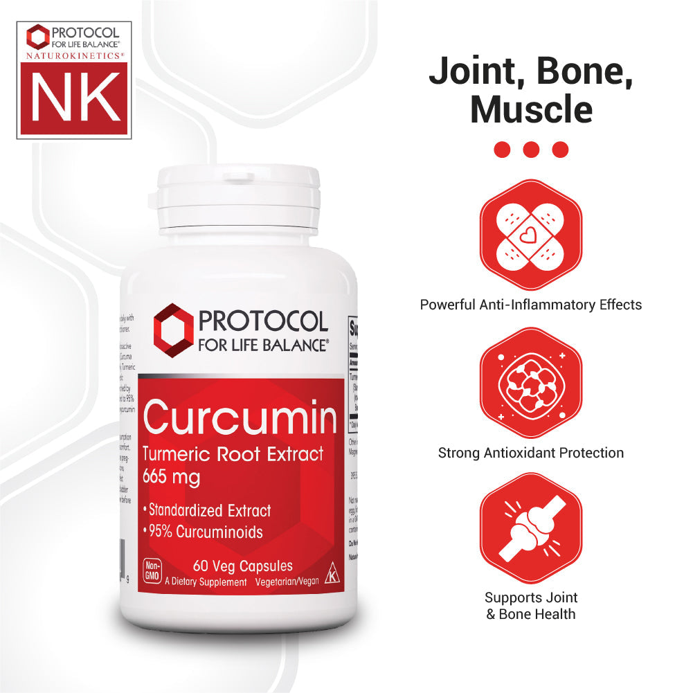 Protocol For Life Balance Curcumin Tumeric Root Extract 665 Mg 60 Vcaps - P4638