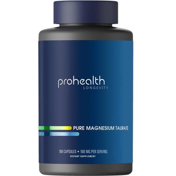 Pure Magnesium Taurate by ProHealth - 160 mg per serving, 180 capsules